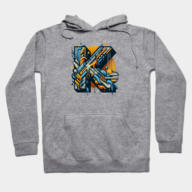 Letter K design graffity style Hoodie by grappict